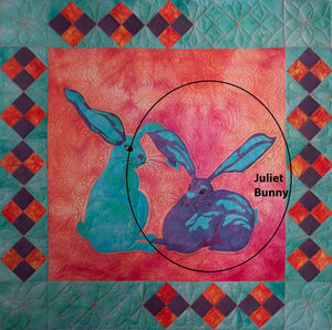 Juliet Bunny raw edge applique quilt pattern