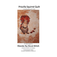 Load image into Gallery viewer, Front cover of Priscilla Squirrel raw edge applique pattern cover by Glenda The Good Stitch