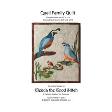 Load image into Gallery viewer, Front cover of Quail Family raw edge applique pattern cover by Glenda The Good Stitch
